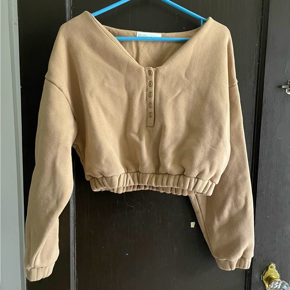 Oak & Fort Crop V-neck Sweater